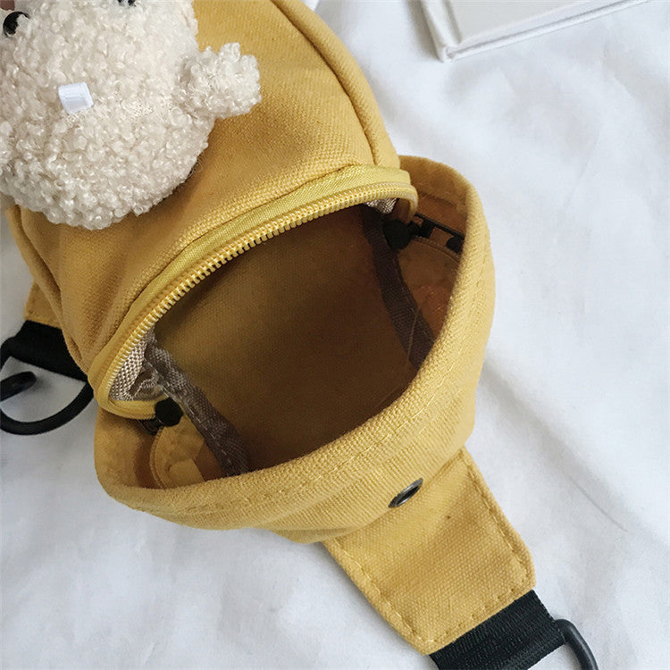 Victory Bear Canvas Cute Personality Tide Waist Packs