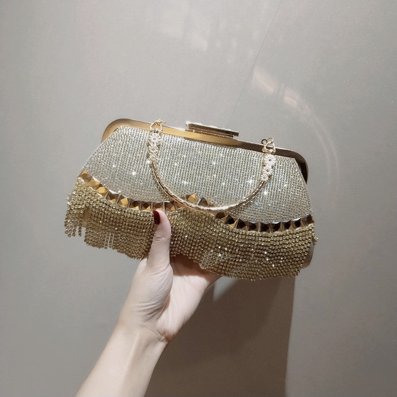 Women's Rhinestone Tassel Pearl Dinner Small Dress Evening Bags