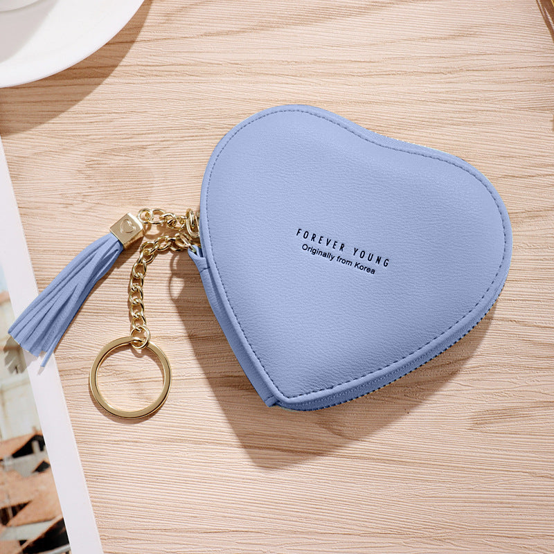 Women's Korean Fashionable Personalized Cute Heart Shape Coin Purses