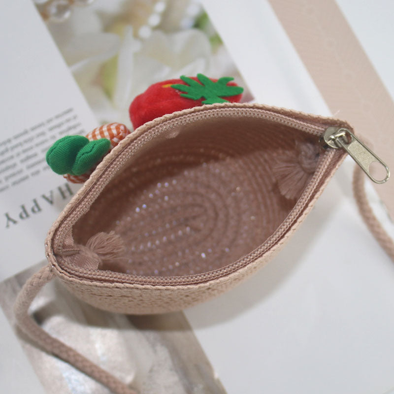 Summer Mini Cute Pouch Straw Woven Children's Coin Purse