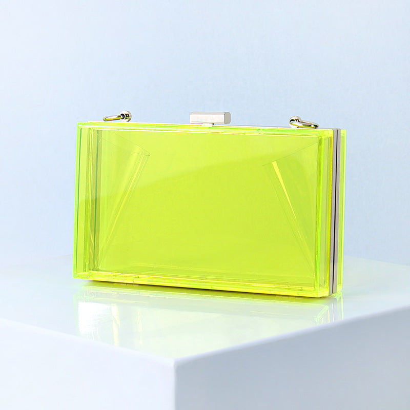 Acrylic Small Square Summer Candy Color Transparent Evening Bags