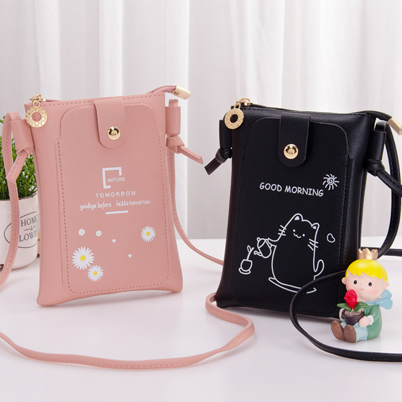 Mini sacs de téléphone portable coréens simples et mignons pour femmes