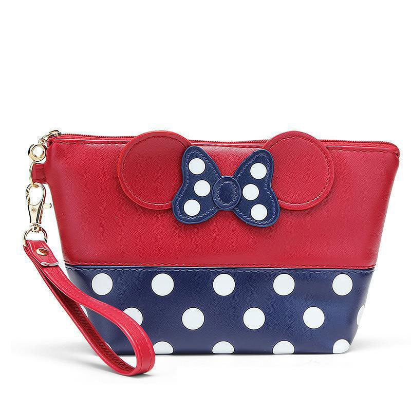 Sacs à cosmétiques de rangement pour pochettes Mickey Bow Dot pour femmes