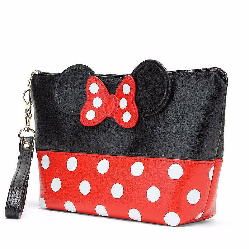 Sacs à cosmétiques de rangement pour pochettes Mickey Bow Dot pour femmes