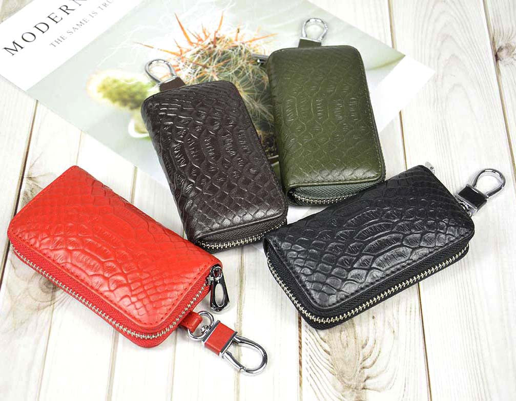 Layer Cowhide Door Genuine Leather Crocodile Head Trendy Key Bags