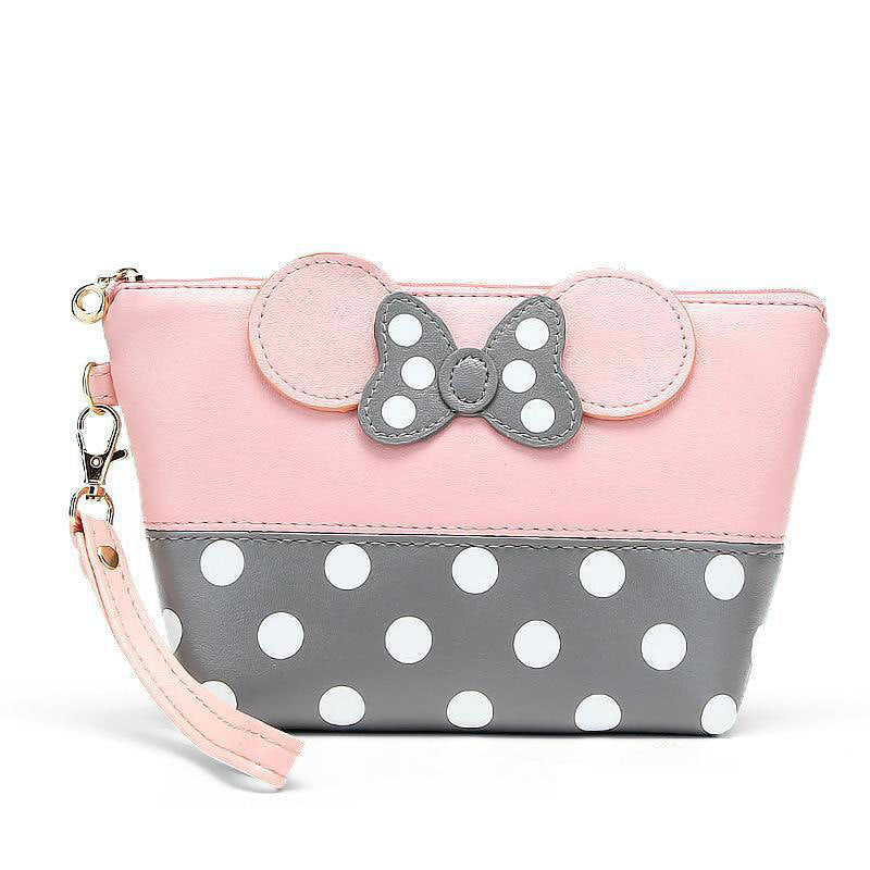 Women's Mickey Bow Dot Clutch Storage Cosmetic Bags