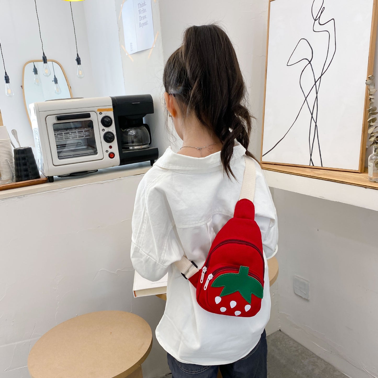 Sacs de fraises de mode coréenne à la mode de dessin animé mignon pour femmes