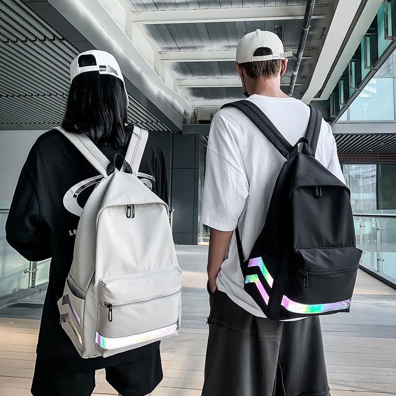 Women's & Men's & Cool Reflective Stripe Korean Simple Early The Campus Of Backpacks