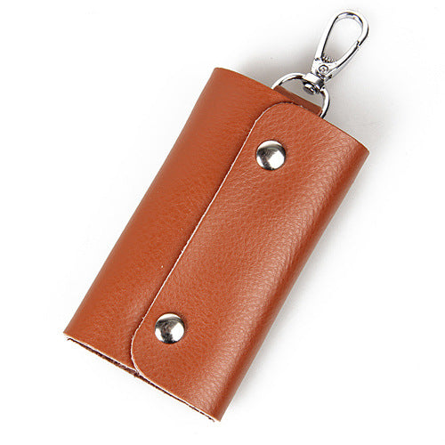 Candy Color Cowhide Genuine Leather Unisex Key Bags