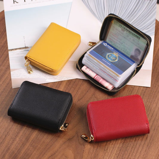 Women's & Men's & Solid Color Zipper License Credit Ladies Wallets