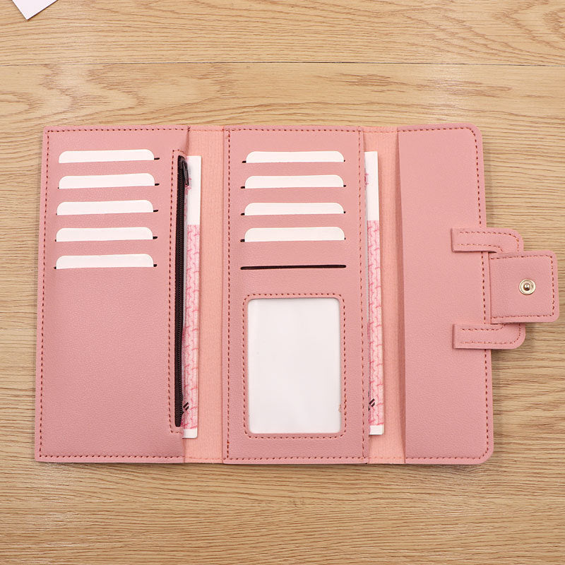 Women's Long Three-fold Clutch Korean Simple Fashion Ladies Wallets