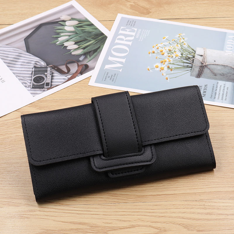 Women's Long Three-fold Clutch Korean Simple Fashion Ladies Wallets