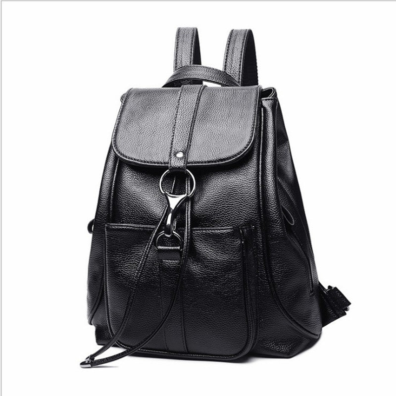 Women's Korean Fashionable Large Capacity Soft Leather Bags