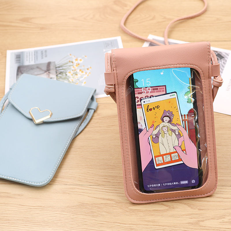 Women's Transparent Touch Screen Mobile Simple Hasp Bags