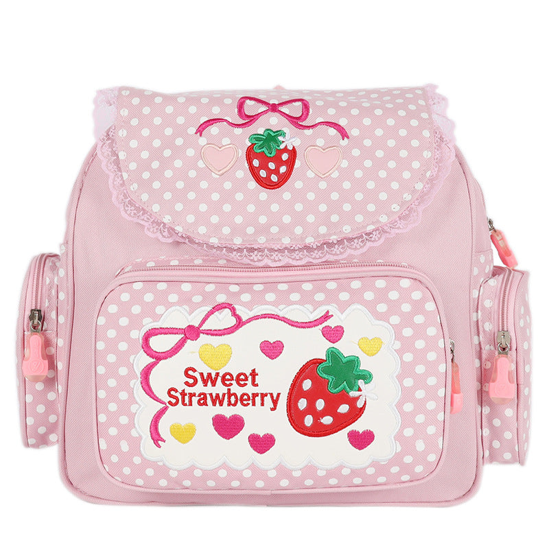 Women's Sweet Lady Cute Embroidered Fruit Strawberry Backpacks