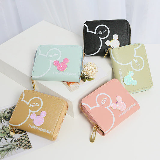 Style Single Zipper Multifunctional Cartoon Long Fashion Phone Bags