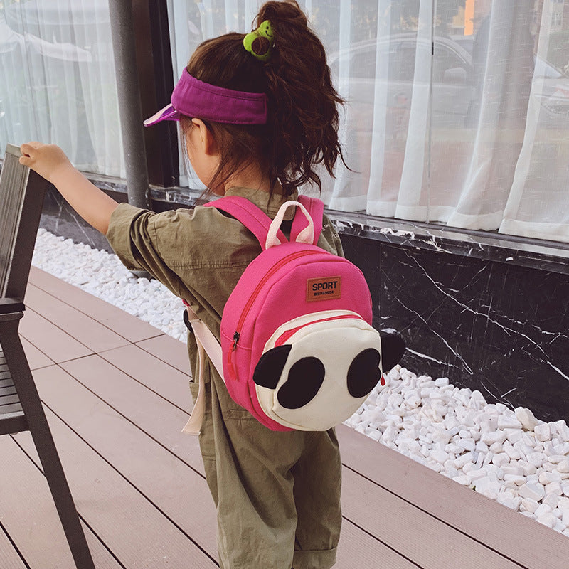 Children's Fashionable Korean Canvas Cartoon Panda Cute Backpacks