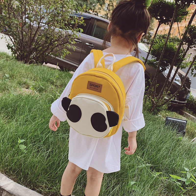 Children's Fashionable Korean Canvas Cartoon Panda Cute Backpacks