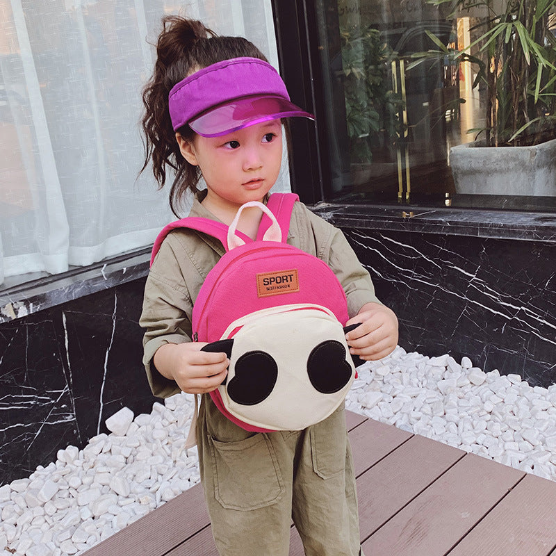 Children's Fashionable Korean Canvas Cartoon Panda Cute Backpacks