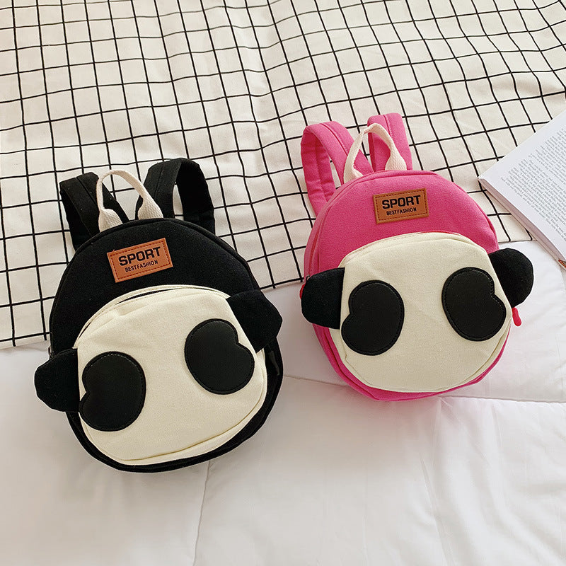 Children's Fashionable Korean Canvas Cartoon Panda Cute Backpacks