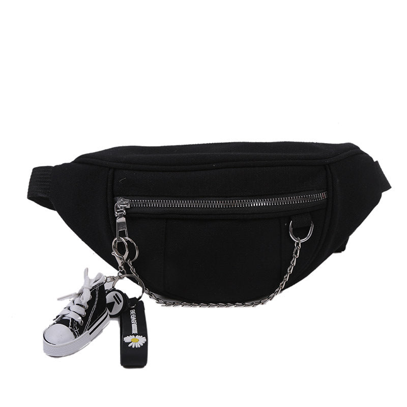 Women's Style Black Simple Retro Easy Matching Waist Packs