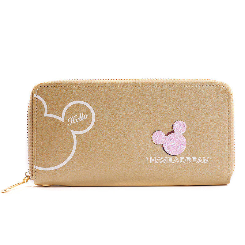 Style Single Zipper Multifunctional Cartoon Long Fashion Phone Bags