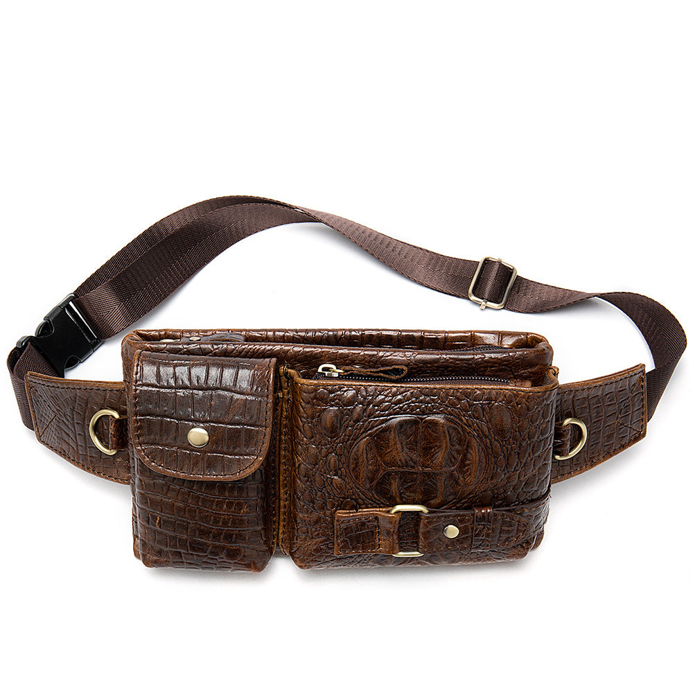 Men's Leather Pocket First Layer Cowhide Mobile Men's Waist Packs