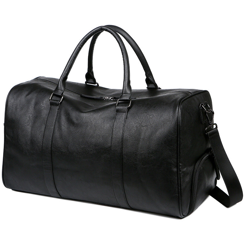 Men's Leather Vintage Large Capacity With Shoe Travel Bags