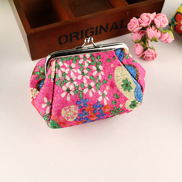 Embroidered Fabric Creative Small Hand Holding Coin Purses