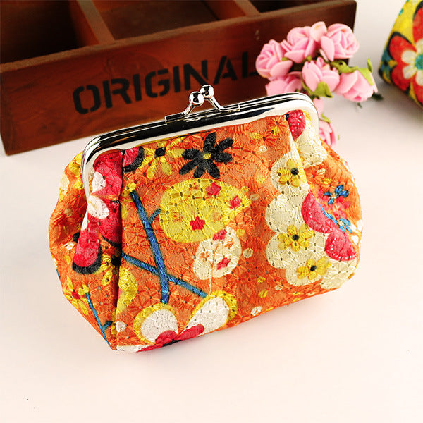 Embroidered Fabric Creative Small Hand Holding Coin Purses