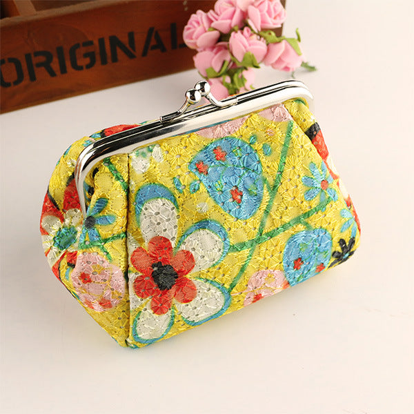 Embroidered Fabric Creative Small Hand Holding Coin Purses