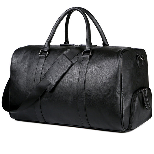 Men's Leather Vintage Large Capacity With Shoe Travel Bags