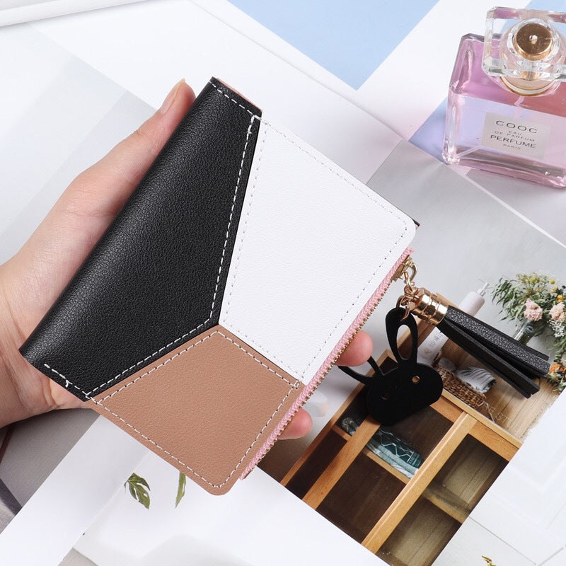 Women's Short Zipper Female Korean Style Stitching Ladies Wallets