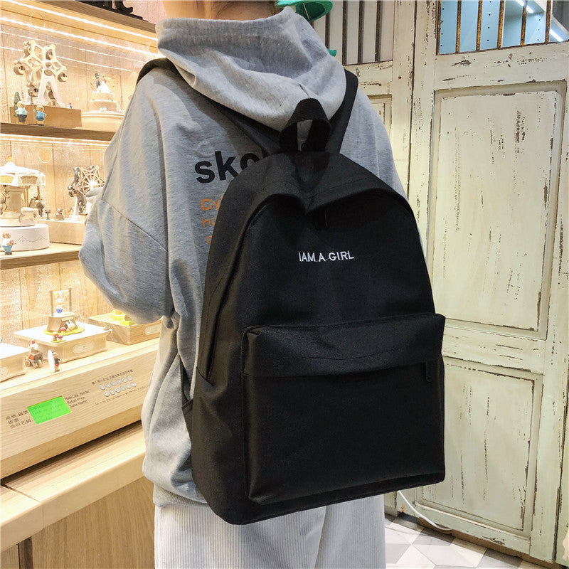 Female High College Korean Style Canvas Simple Backpacks