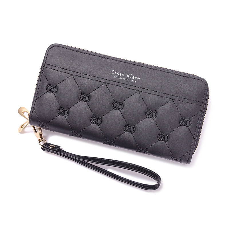 Women's Long Simple Fashion Double Zipper Mobile Bags