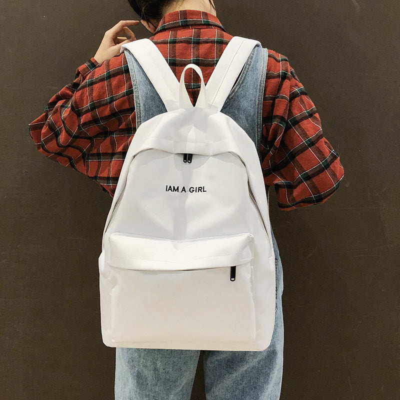 Female High College Korean Style Canvas Simple Backpacks