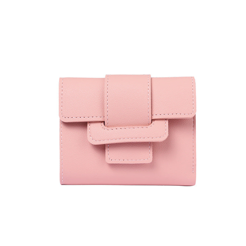 Women's Korean Style Solid Color Tri Fold Ladies Wallets