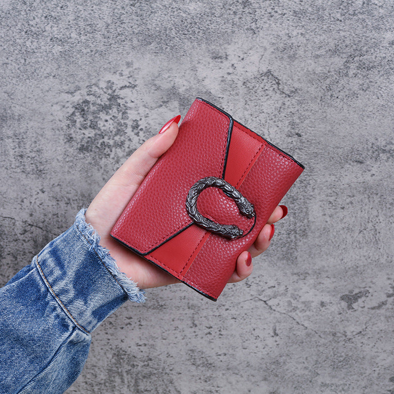 Portefeuilles courts pour femmes avec coutures en cuir, petite pochette pour dames