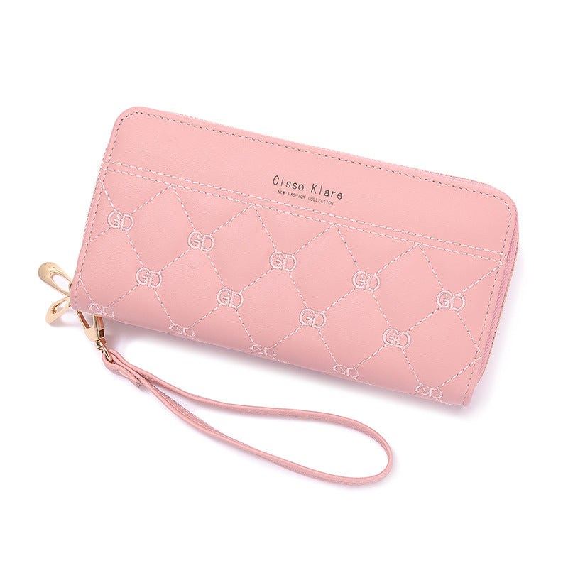 Women's Long Simple Fashion Double Zipper Mobile Bags