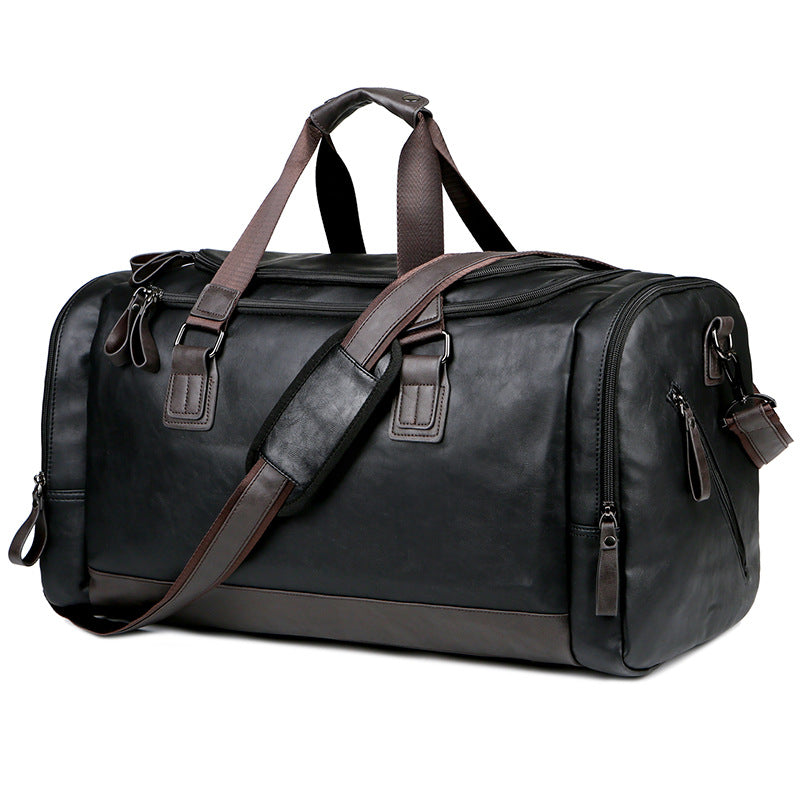 Men's Leather Oversized Capacity Business Korean Style Travel Bags