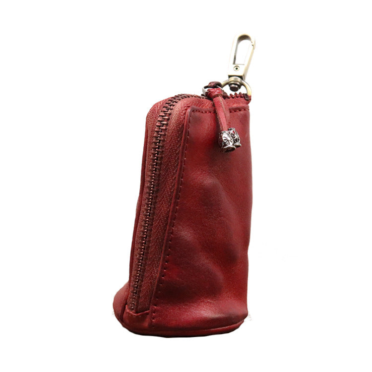 Men's Layer Cowhide Vintage Distressed Large Capacity Key Bags