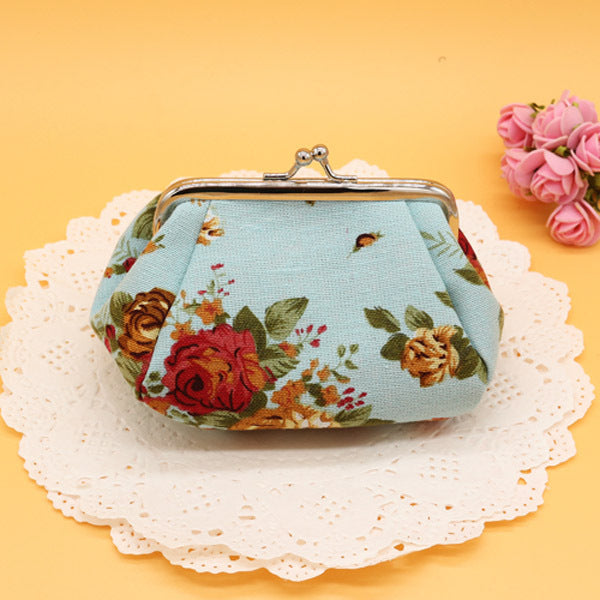 Women's Creative Canvas Fabric Small Clutch Coin Purses