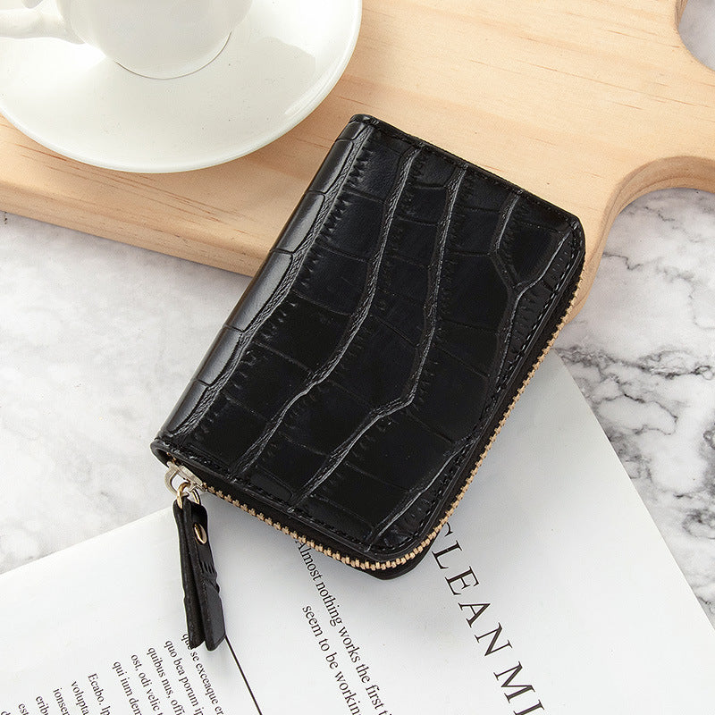 Women's Korean Crocodile Pattern Multiple Slots Driving License Ladies Wallets