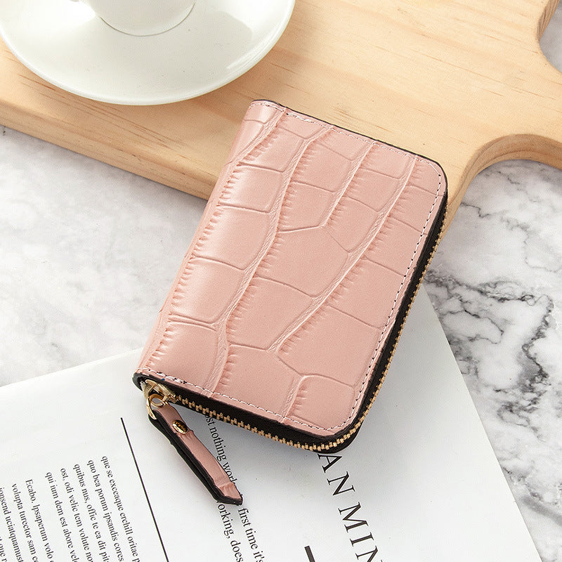 Women's Korean Crocodile Pattern Multiple Slots Driving License Ladies Wallets