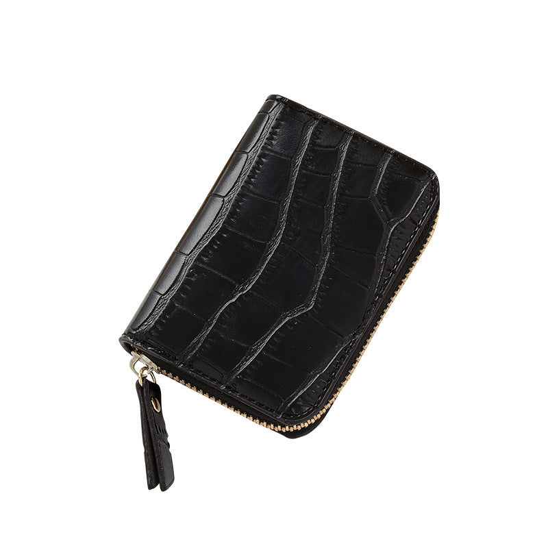 Women's Korean Crocodile Pattern Multiple Slots Driving License Ladies Wallets