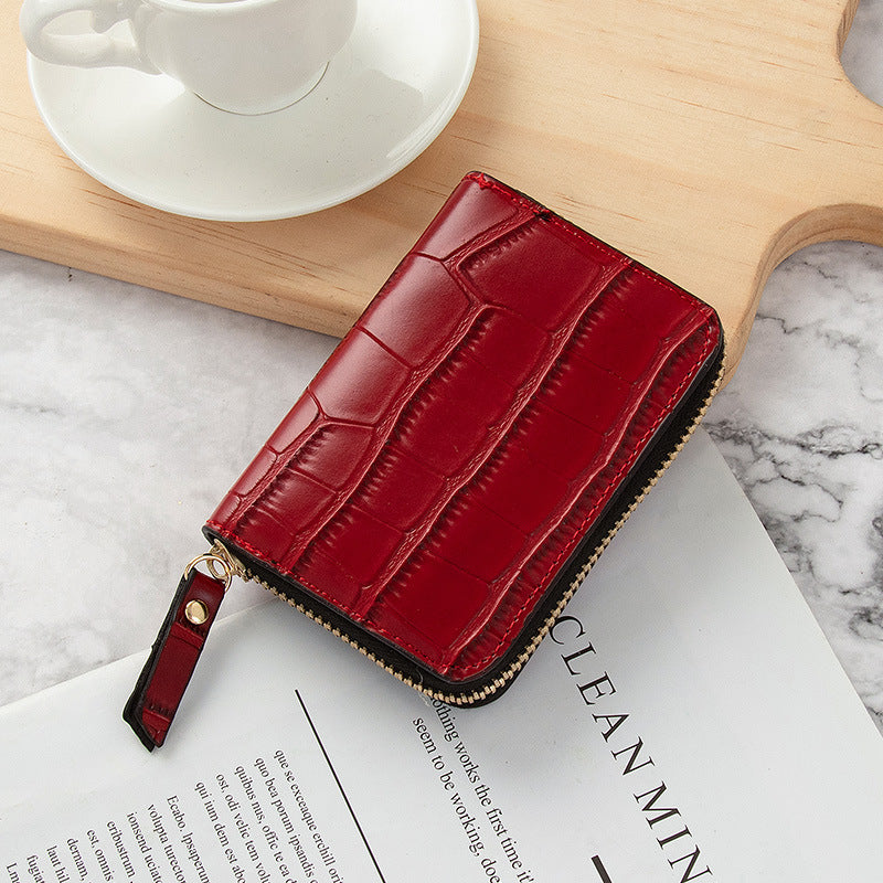 Women's Korean Crocodile Pattern Multiple Slots Driving License Ladies Wallets