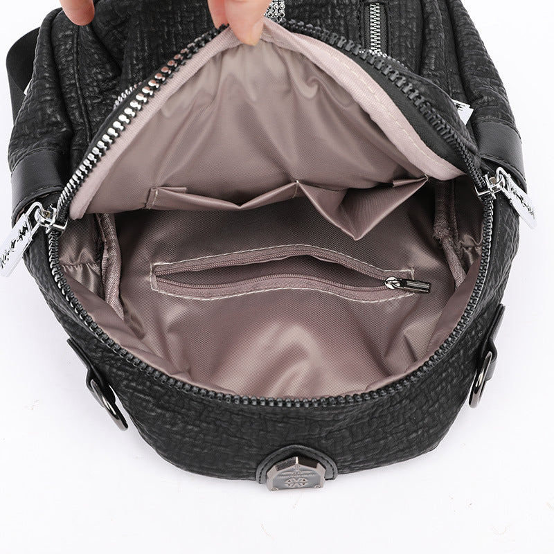 Female Moisture Texture Diamond Large Capacity Backpacks