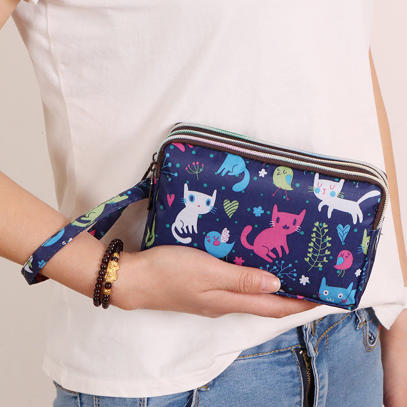 Women's Long Mobile Clutch Fabric Small Hand Coin Purses