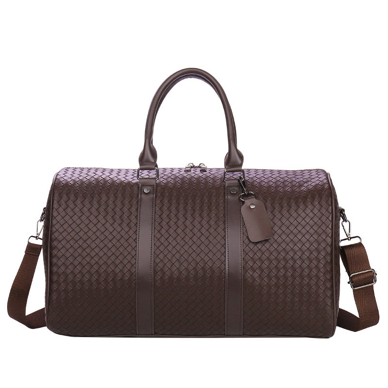 Woven Portable Large Capacity Soft Leather Travel Bags