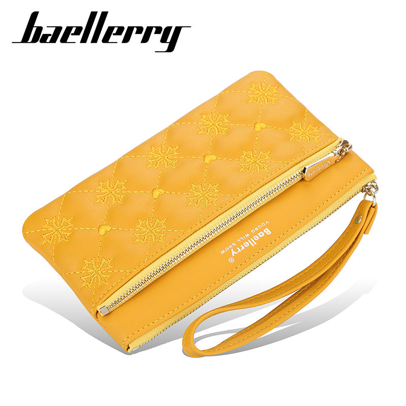 Women's Long Korean Style Embroidered Large Capacity Ladies Wallets